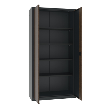 Fém szekrény fa dekoros ajtókkal Sbm 203 Teak
