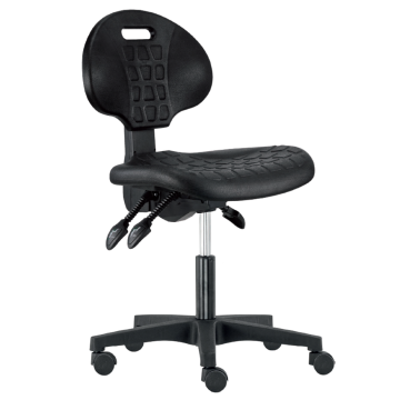 Fekete, ergonomikus kialakítású irodai szék világosszürke lábazattal, modern munkahelyi környezetbe ideális választás, irodai szék kulcsszóval.

