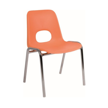 Modern narancssárga gyerek szék ergonomikus háttámlával, strapabíró fémlábakkal, ideális választás óvodai vagy otthoni gyerek szék használatra.
