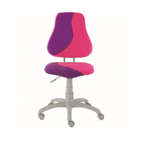 Modern világosszürke és rózsaszín forgószék szövetborítással, ergonomikus kialakítással, gyermekek tanulószobájába ideális választás.
